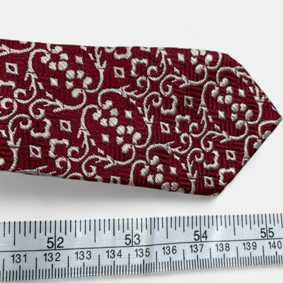 Rhodia Tie Vintage 1970's Wide Polyester Disco Loud Mod Paisley Geometric Red - Picture 6 of 6
